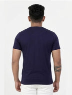 Solid V-Neck T-Shirt for Men - 100% Cotton